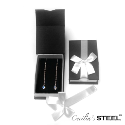 Cecilia&amp;#039;s Steel Crystal Whispers 1 Strand Earrings with Swarovski Crystals in Gift Box
