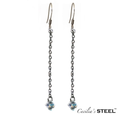 Cecilia&amp;amp;#039;s Steel Crystal Whispers 1 Strand Earrings with Swarovski Crystals