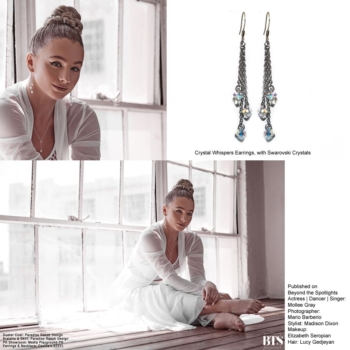Mollee Gray at Beyond the Spotlights by Mario Barberio, styled by Madison Dixon wearing Cecilia's Steel jewelry: earrings and necklace