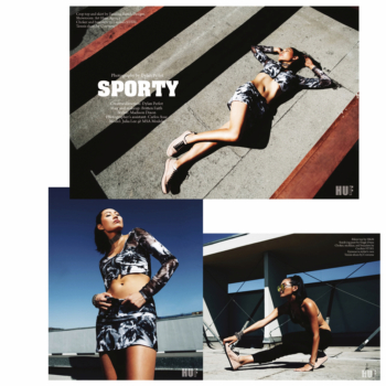 Julia Lee on Sporty Fashion Editorial for HUF Magazine by Dylan Perlot styled by Madison Dixon wearing Cecilia's Steel