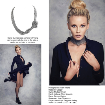 Liv Jaeger photographed by Alain Mitchel styled by Madison Dixon wearing Cecilia's Steel jewelry