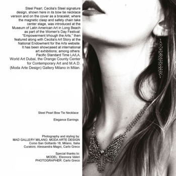 MAD Gallery Milano - Steel Pearl Bow Tie Necklace by Cecilia's Steel